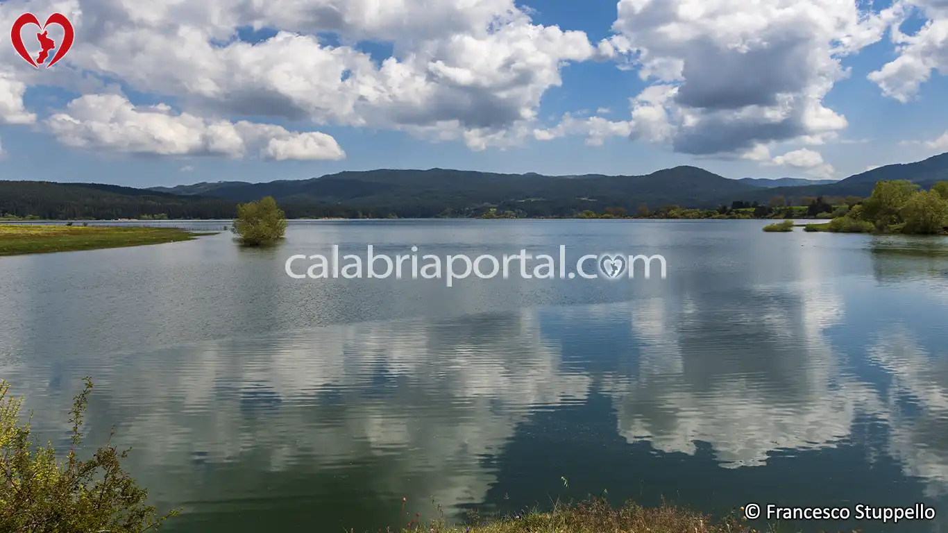 Il Lago Cecita generato dalle acque del Fiume Mucone vicino a Camigliatello Silano