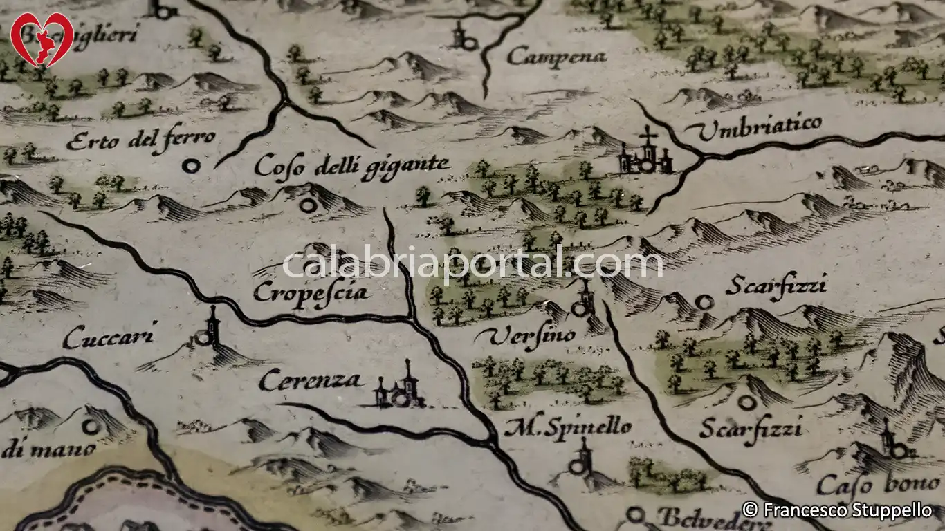 Mappa del '600 del Cozzo dei Giganti a Campana (CS) Mappa del '600 del Cozzo dei Giganti a Campana (CS)