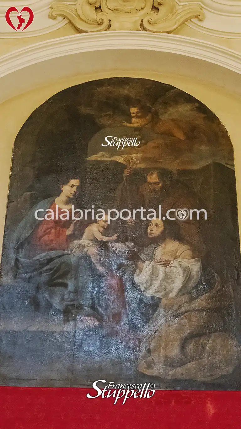 Dipinto del '600 raffigurante la Sacra Famiglia con Sant'Agata della Chiesa Matrice di San Giovanni Battista a Orsomarso