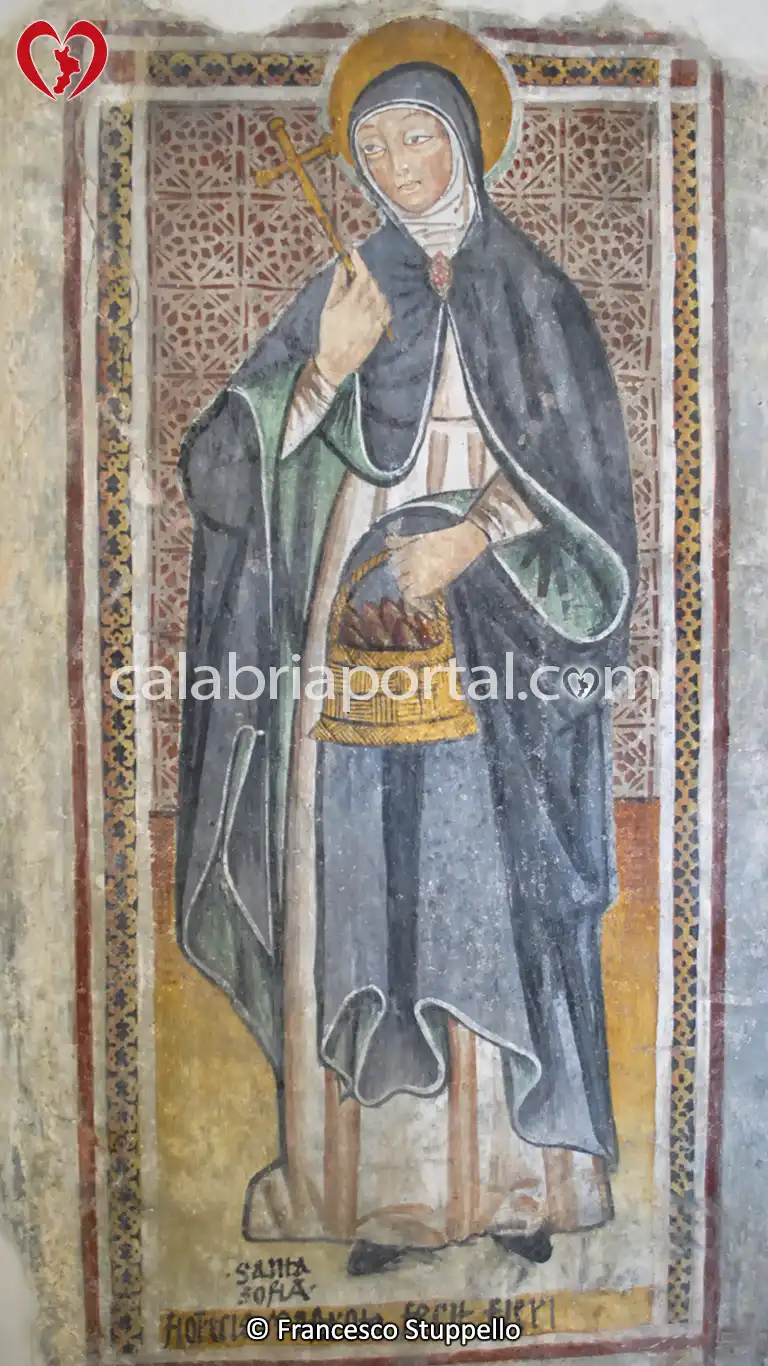 Affresco di Santa Sofia della Cappella di Santa Sofia a Papasidero