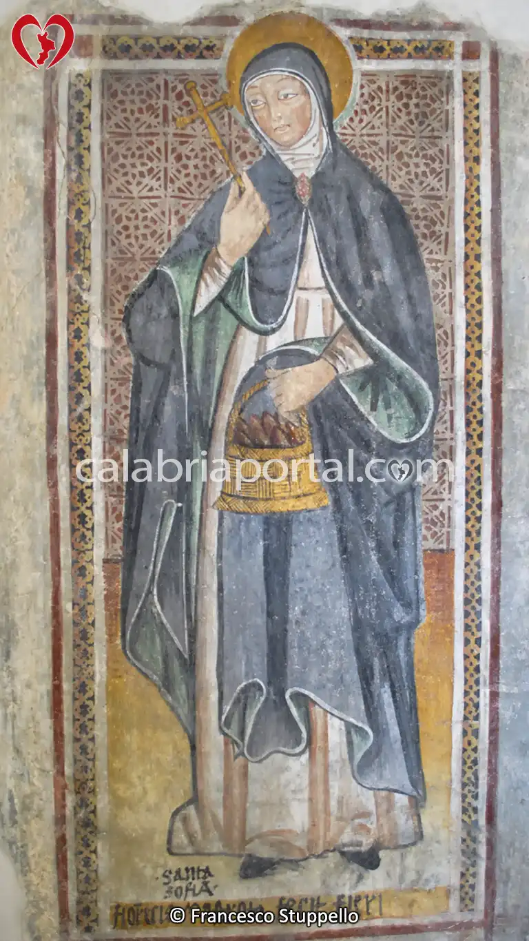 Affresco di Santa Sofia della Cappella di Santa Sofia a Papasidero Affresco di Santa Sofia della Cappella di Santa Sofia a Papasidero