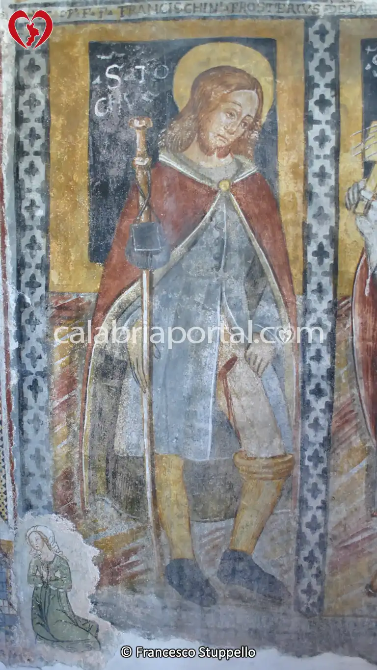 Affresco di San Rocco della Cappella di Santa Sofia a Papasidero Affresco di San Rocco della Cappella di Santa Sofia a Papasidero