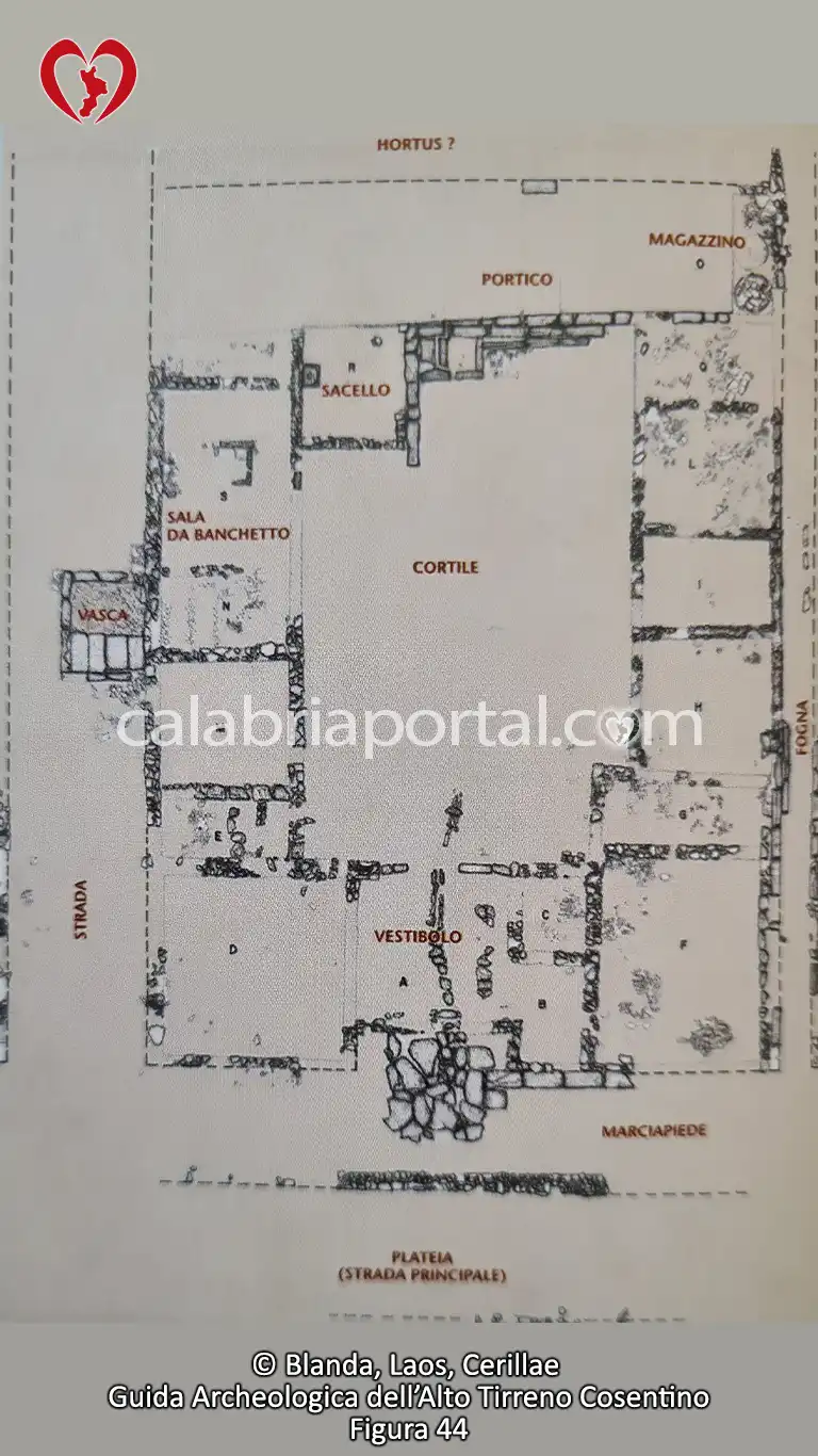 Pianta de "La Casa con la Rampa" presso il Parco Archeologico di Laos a Santa Maria del Cedro