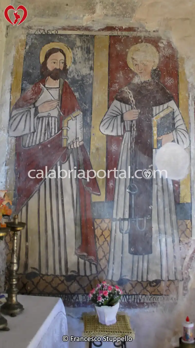 Affresco di San Marco e San Leonardo della Chiesa della Madonna della Neve a Verbicaro Affresco di San Marco e San Leonardo della Chiesa della Madonna della Neve a Verbicaro