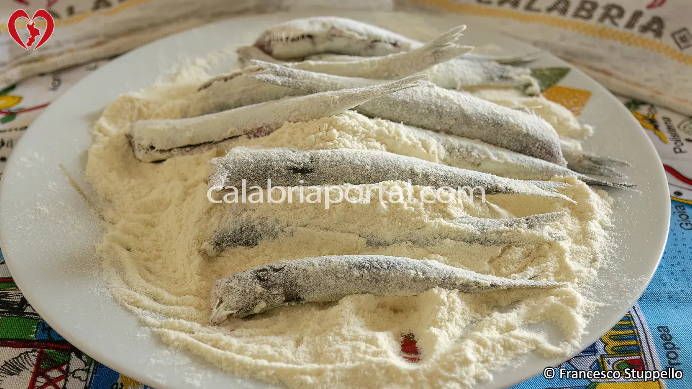 Ricetta della Frittura di Alici alla CalabreseRicetta della Frittura di Alici alla Calabrese: infarinate le alici