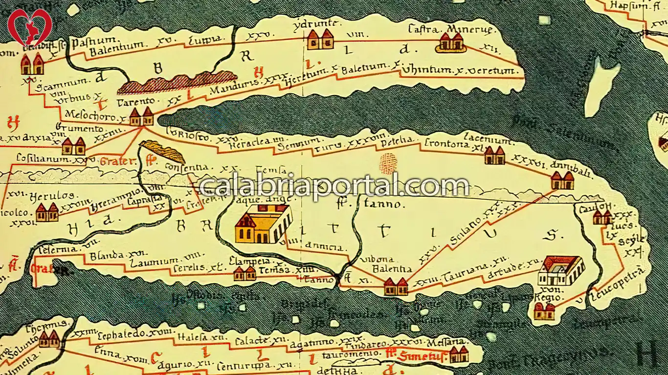 Tabula Peutingeriana: Il Bruttium (Calabria) del II-IV secolo d.C. Tabula Peutingeriana: Il Bruttium (Calabria) del II-IV secolo d.C.
